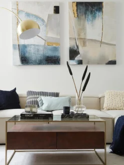 Lienzos|Jarrones></noscript>Malerifabrikken Cuadro en lienzo pintado a mano Golden Blue I