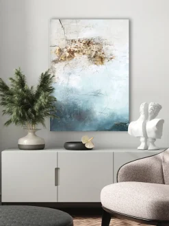 New Cuadro en lienzo pintado a mano Freja Blanche Lienzos|Jarrones