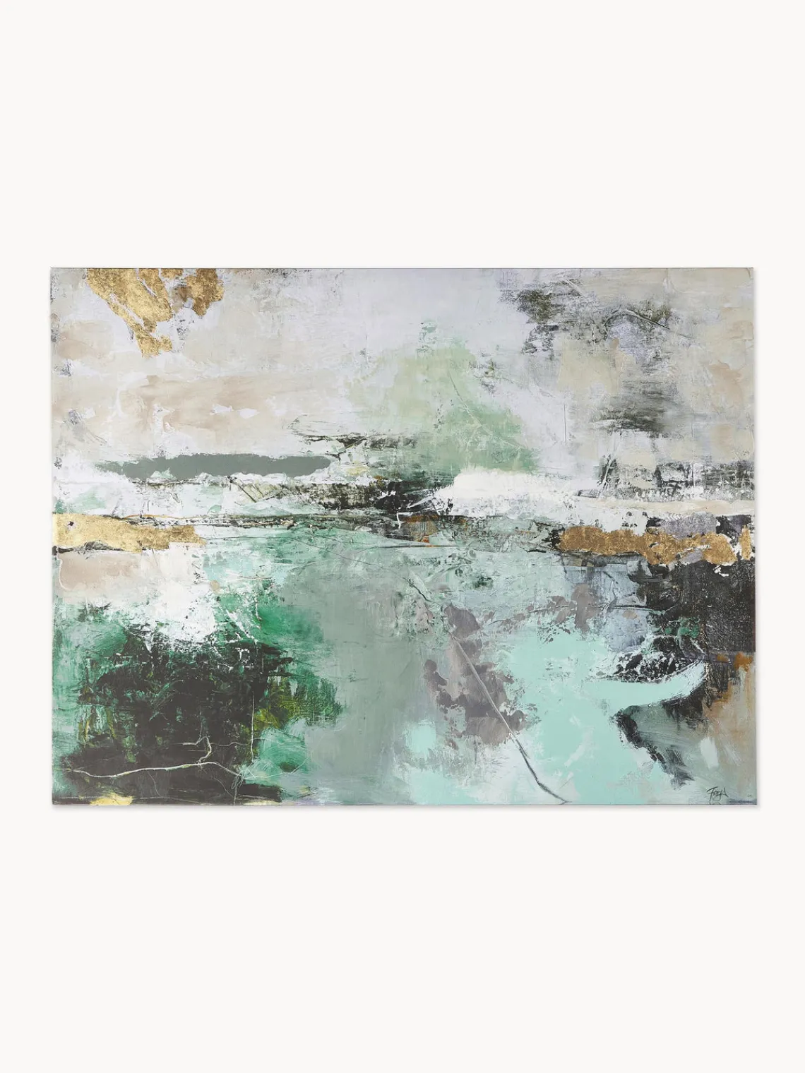 New Cuadro en lienzo pintado a mano Hillside Lienzos|Jarrones