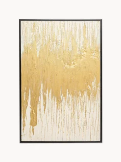 Lienzos|Jarrones>Kare Design Cuadro en lienzo pintado a mano Abstract Dorado, blanco Off White
