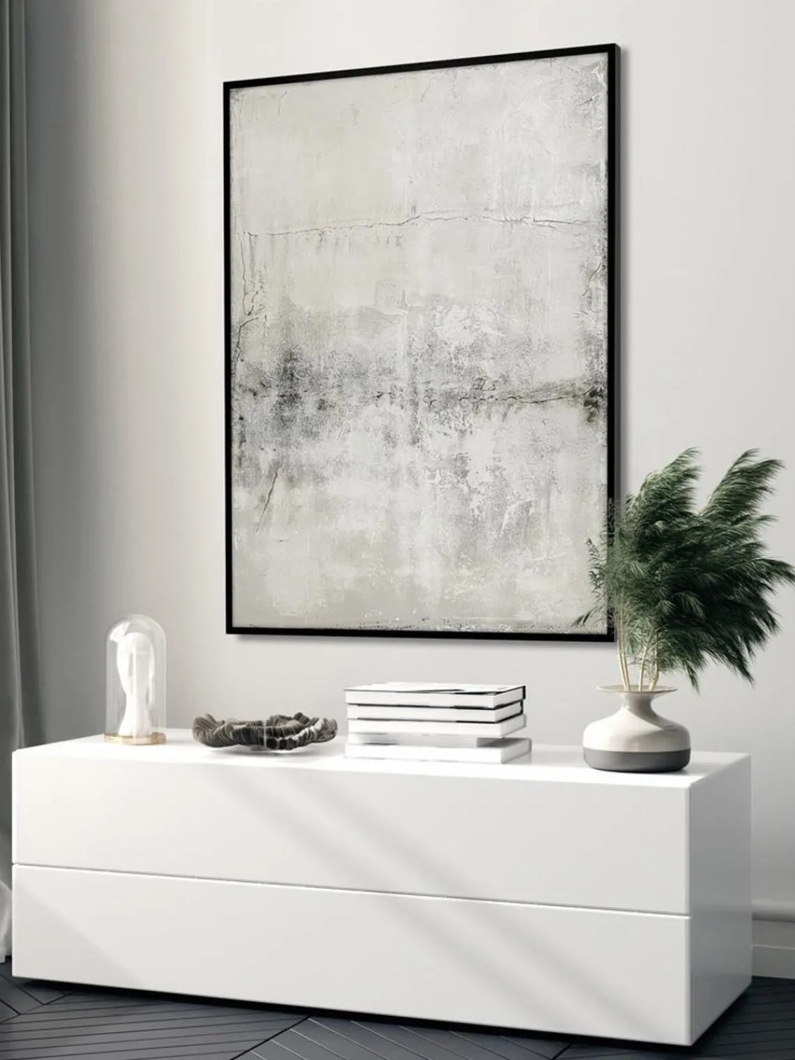 Online Cuadro en lienzo pintado a mano Simple Living, marco de madera Lienzos|Jarrones