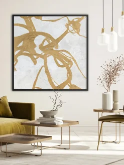 Lienzos|Jarrones>Malerifabrikken Cuadro en lienzo pintado a mano Goldplay, marco de madera