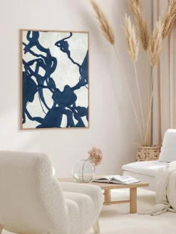 Lienzos|Jarrones>Malerifabrikken Cuadro en lienzo pintado a mano Blueplay, marco de madera