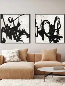 Lienzos|Jarrones></noscript>Malerifabrikken Cuadro en lienzo pintado a mano con marco de madera Playblack Design 1