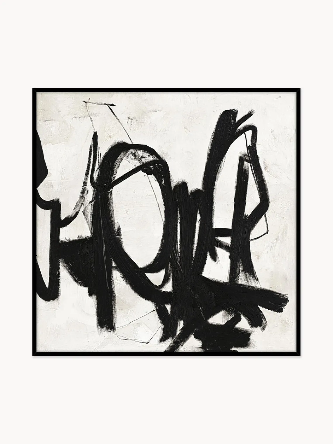 Discount Cuadro en lienzo pintado a mano con marco de madera Playblack Lienzos|Jarrones