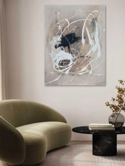 Lienzos|Jarrones></noscript>Agave Cuadro en lienzo pintado a mano Cream