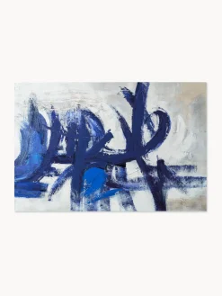 Lienzos|Jarrones>Agave Cuadro en lienzo pintado a mano Blue Stroke