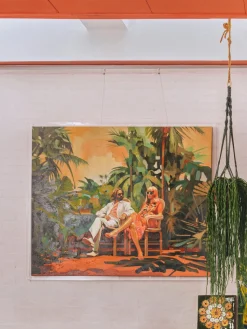 Lienzos|Jarrones>HKLIVING Cuadro en lienzo pintado a mano con marco de madera Higher