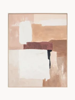 Lienzos|Jarrones>Agave Cuadro en lienzo pintado a mano Desert Echo, marco de madera