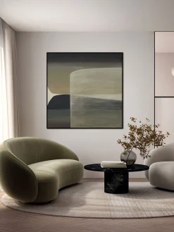 Clearance Cuadro en lienzo pintado a mano Kubrick, marco de madera Lienzos|Jarrones