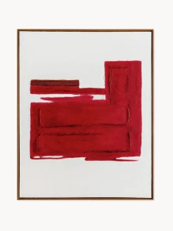 Lienzos|Jarrones>Agave Cuadro en lienzo pintado a mano Racing Red, marco de madera