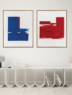 Lienzos|Jarrones></noscript>Agave Cuadro en lienzo pintado a mano Racing Red, marco de madera