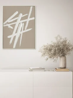 Lienzos|Jarrones></noscript>Agave Cuadro en lienzo pintado a mano Cross, marco de madera