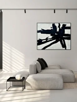 Lienzos|Jarrones>Agave Cuadro en lienzo pintado a mano con marco de madera Omaggio A Kline