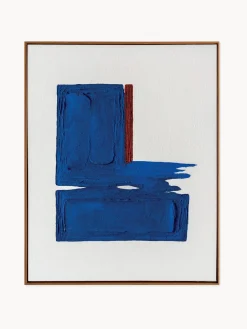 Best Cuadro en lienzo pintado a mano Snorkel Blue, marco de madera Lienzos|Jarrones