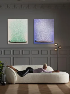 New Cuadro pintado a mano Flower Boat Lienzos|Jarrones