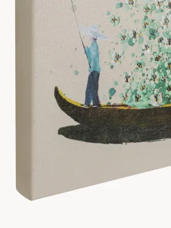 New Cuadro pintado a mano Flower Boat Lienzos|Jarrones