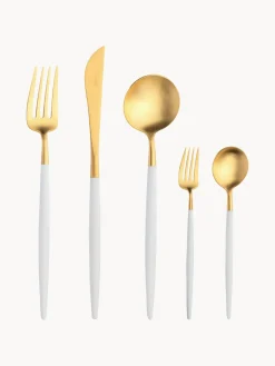 Juego De Cubiertos|Vajillas Completas>Cutipol Cubertería artesanal Goa, tamaños diferentes Blanco, dorado