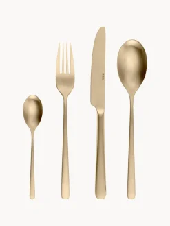 Clearance Cubertería cepillada mate Anemone, 4 comensales (16 pzas.) Juego De Cubiertos|Vajillas Completas