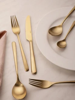 Clearance Cubertería cepillada mate Anemone, 4 comensales (16 pzas.) Juego De Cubiertos|Vajillas Completas