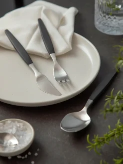 Hot Cubertería cepillada mate Focus de Luxe, 4 comensales (12 pzas.) Juego De Cubiertos|Vajillas Completas