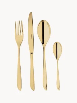 Juego De Cubiertos|Vajillas Completas>Sambonet Cubertería de acero inoxidable Leaf, 4 comensales, 16 pzas. Dorado
