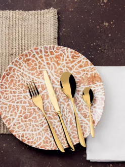 Juego De Cubiertos|Vajillas Completas>Sambonet Cubertería de acero inoxidable Leaf, 4 comensales, 16 pzas. Dorado
