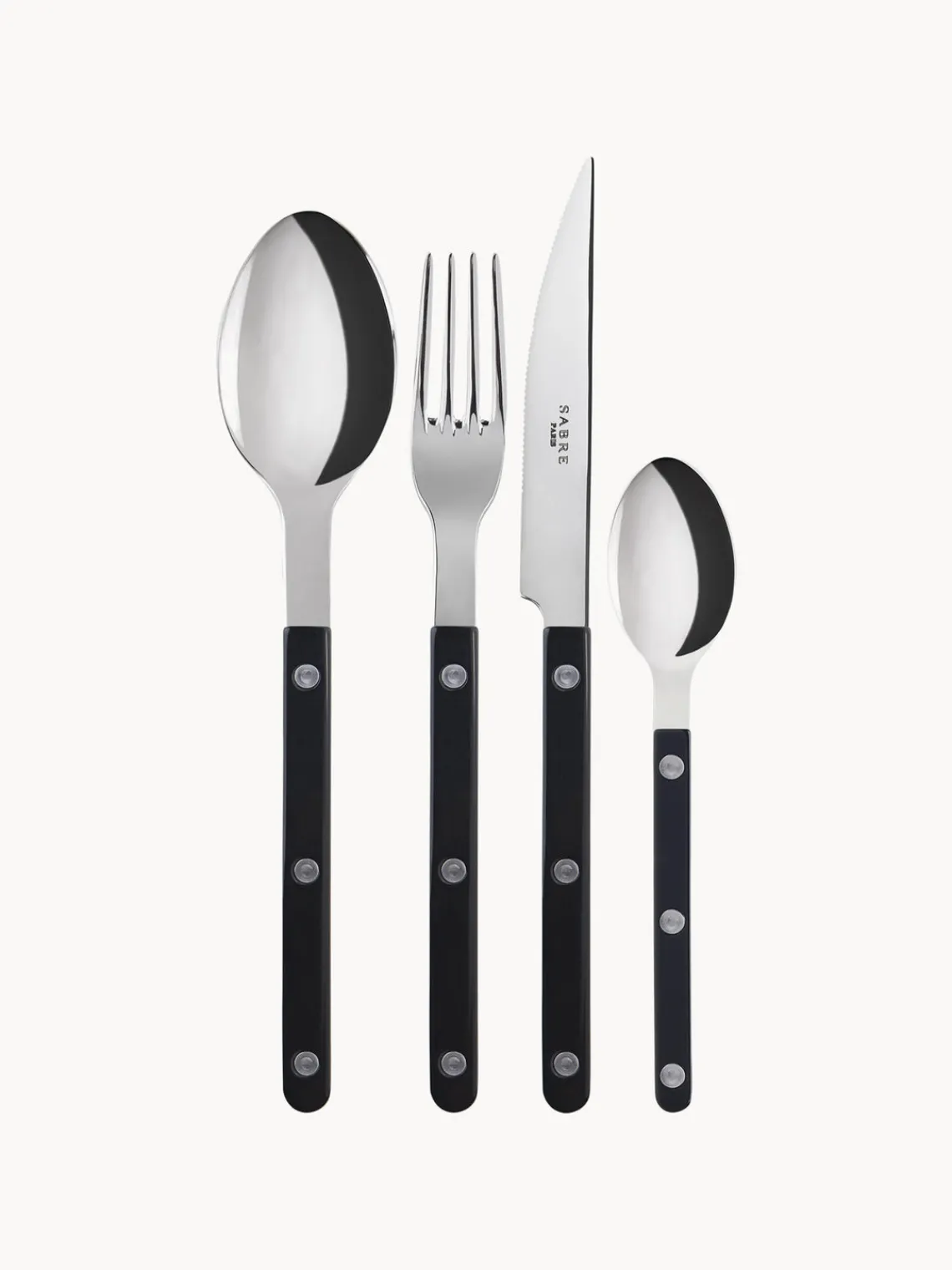 Juego De Cubiertos|Vajillas Completas>Sabre Paris Cubertería de acero inoxidable Bistrot, tamaños diferentes Negro, plateado