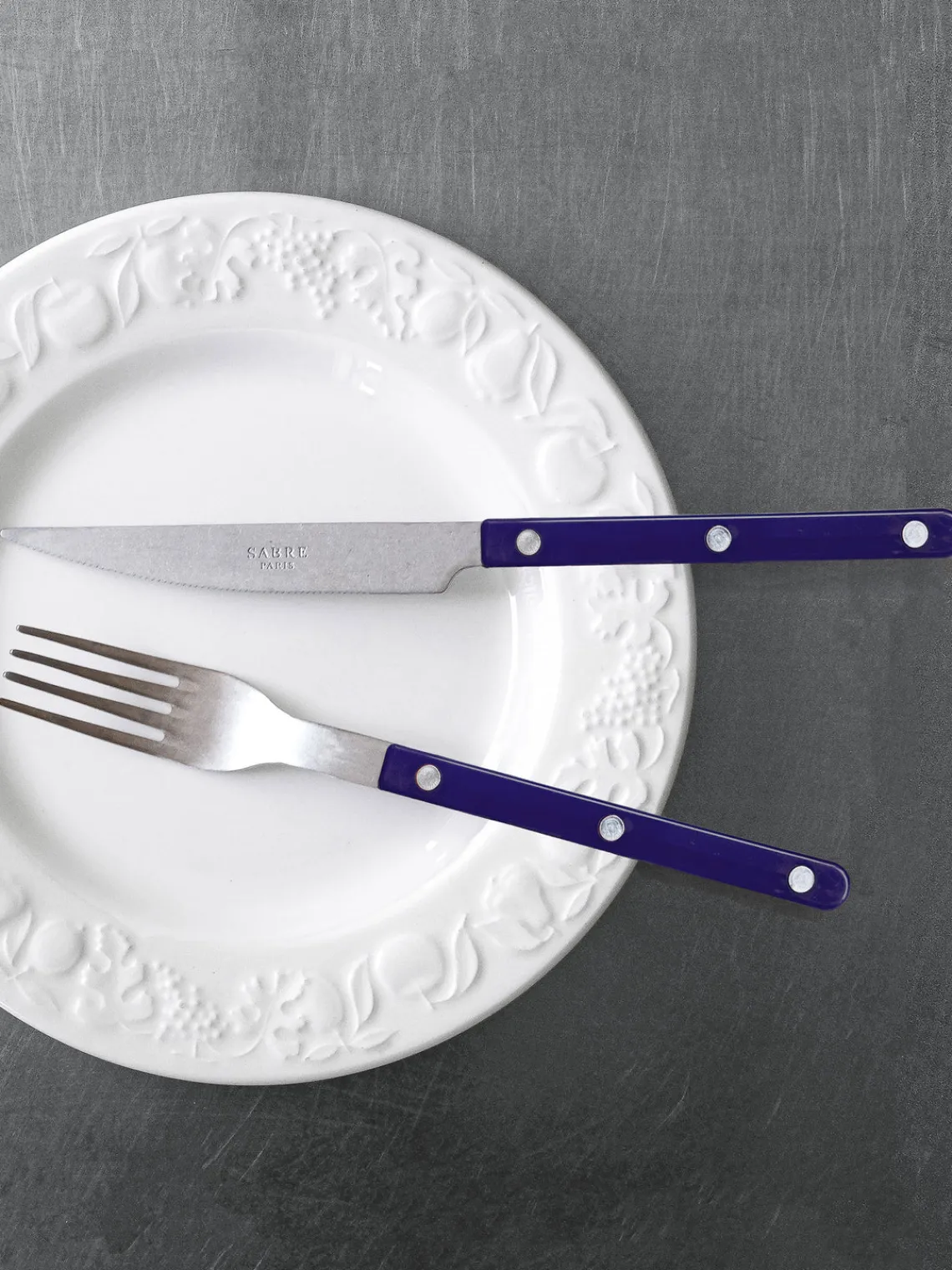 Juego De Cubiertos|Menaje De Mesa>Sabre Paris Cubertería de acero inoxidable Bistrot, tamaños diferentes Azul oscuro, plateado