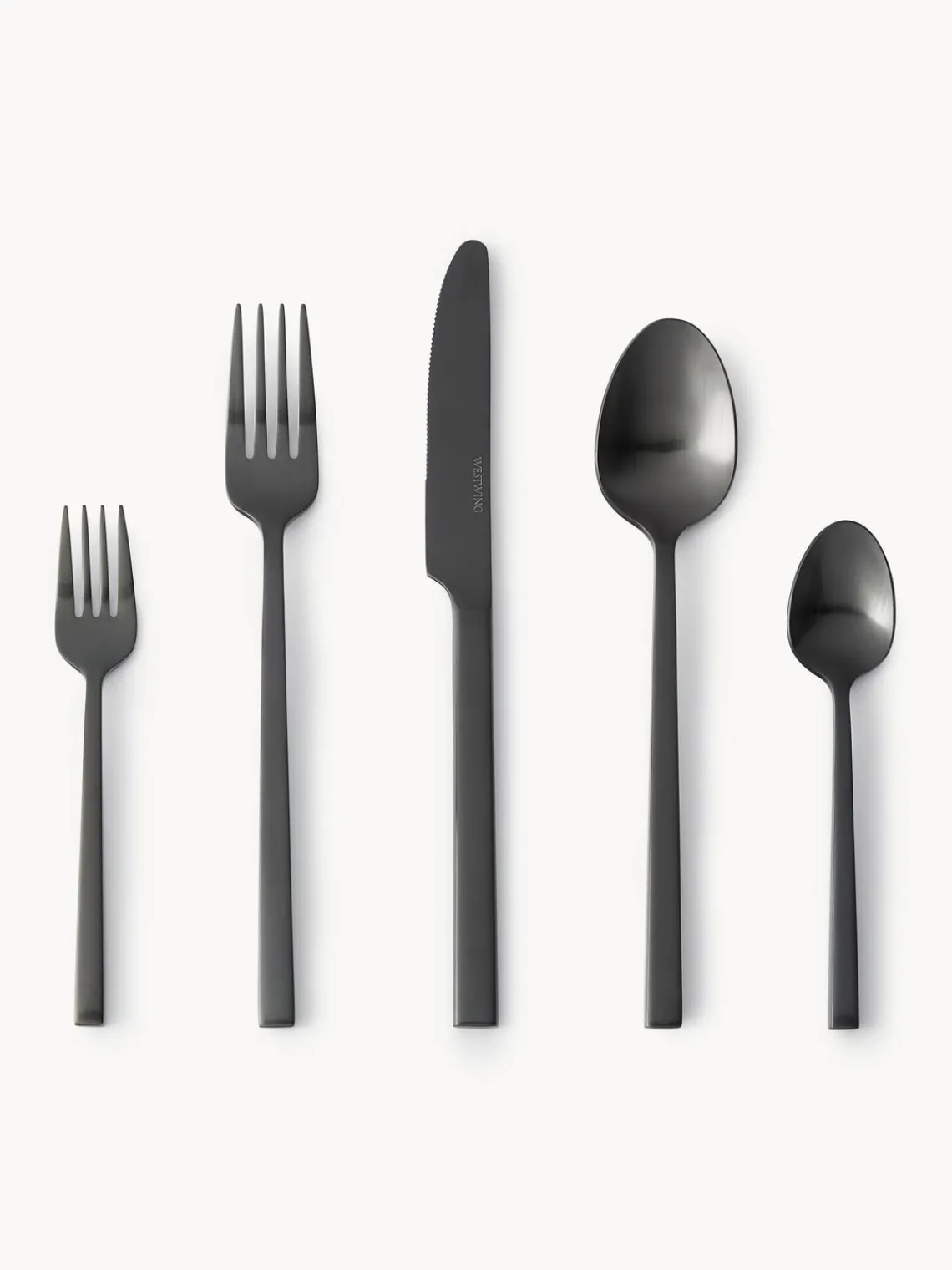 Juego De Cubiertos|Vajillas Completas>Westwing Collection Cubertería mate Shine, tamaños diferentes Negro