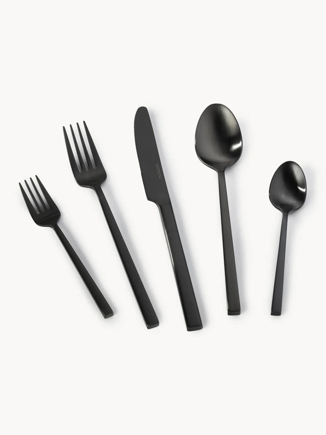 Juego De Cubiertos|Vajillas Completas>Westwing Collection Cubertería mate Shine, tamaños diferentes Negro
