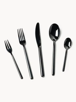 Juego De Cubiertos|Vajillas Completas>Westwing Collection Cubertería muy pulida Loretta, tamaños diferentes Negro pulido