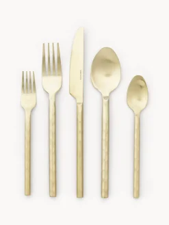 Cubertería pulida con look martillado Miles, 4 comensales (20 pzas.) Juego De Cubiertos|Vajillas Completas