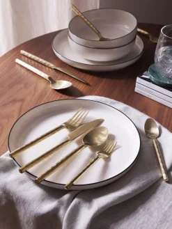 Cubertería pulida con look martillado Miles, 4 comensales (20 pzas.) Juego De Cubiertos|Vajillas Completas