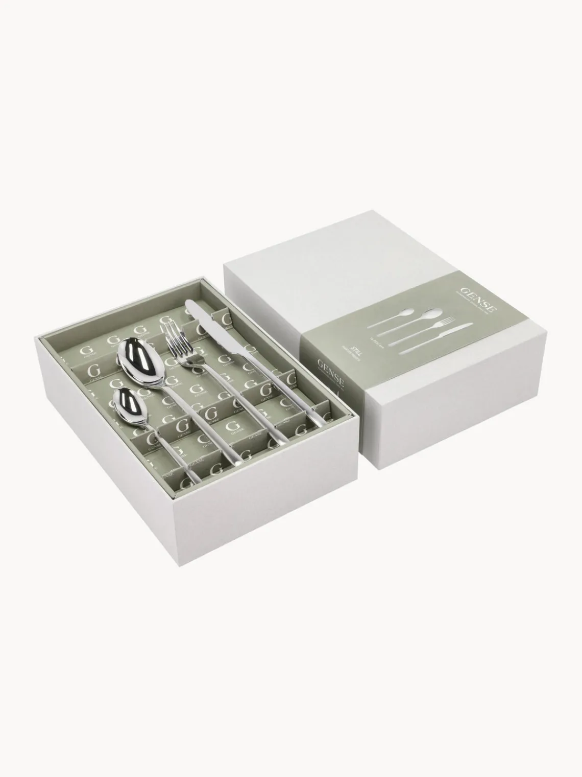 Hot Cubertería pulida espejo Still, 4 comensales (16 pzas.) Juego De Cubiertos|Vajillas Completas