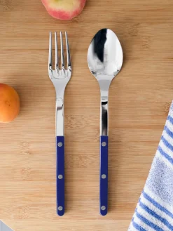 Juego De Cubiertos|Vajillas Completas>Sabre Paris Cubiertos para ensalada de acero inoxidable Bistrot Azul oscuro, plateado
