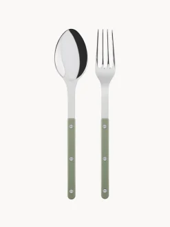 Juego De Cubiertos|Vajillas Completas>Sabre Paris Cubiertos para ensalada de acero inoxidable Bistrot Verde salvia, plateado