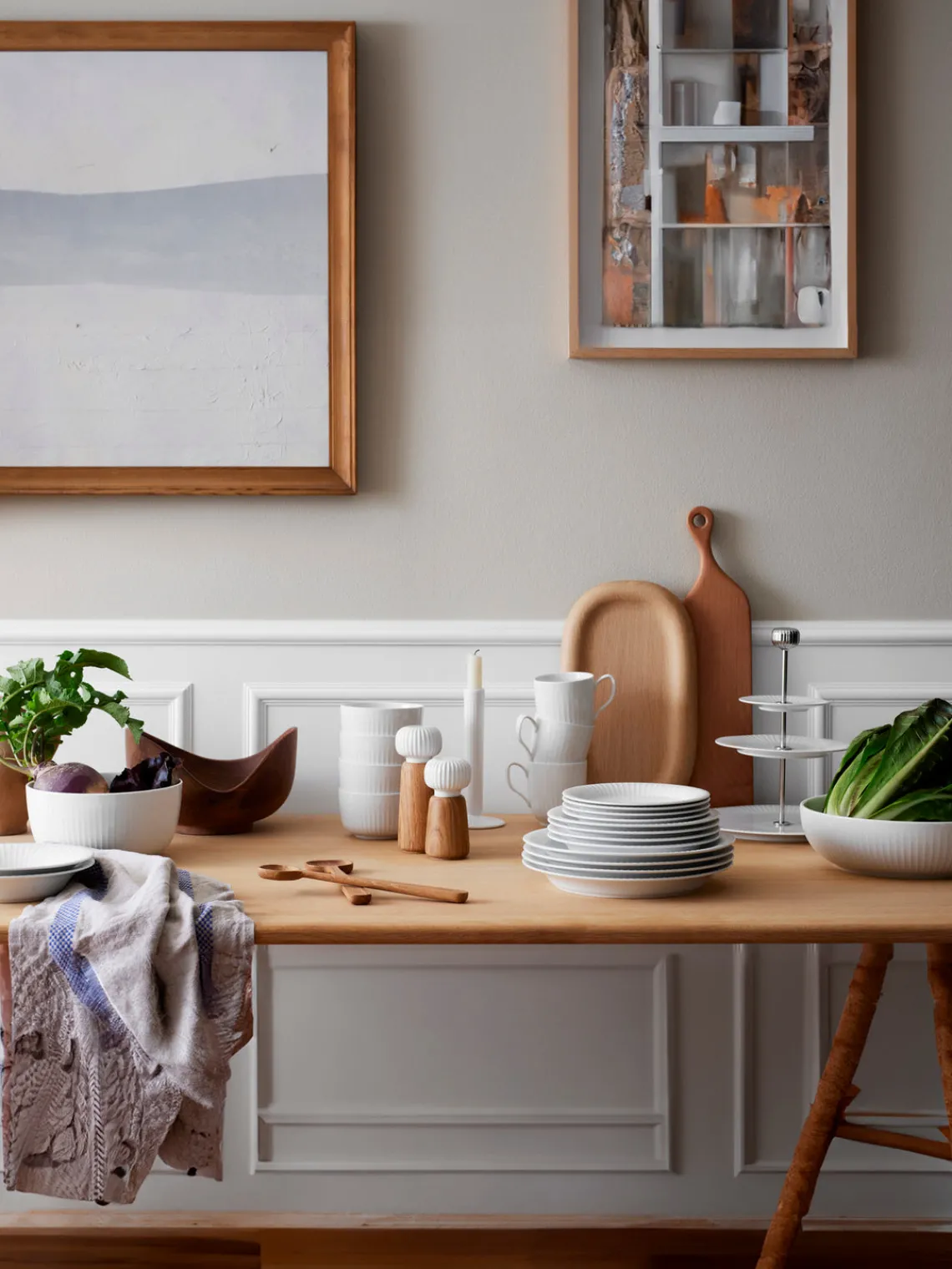 Cubiertos De Servir|Vajillas Completas>KÄHLER Cubiertos para servir de madera de roble Hammershøi