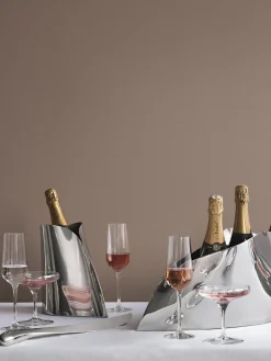 Accesorios De Bar|Vajillas Completas>GEORG JENSEN Cubitera de champán de acero inoxidable con forma orgánica Indulgence