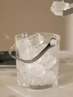 Accesorios De Bar|Vajillas Completas></noscript>Aida Cubitera pequeña con relieve de cristal y pinzas Harvey