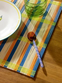 Cubiertos Individuales|Juego De Cubiertos>&k Amsterdam Cuchara de vidrio artesanal de vidrio borosilicato Duet, 4 uds. Marrón claro, azul claro, lila