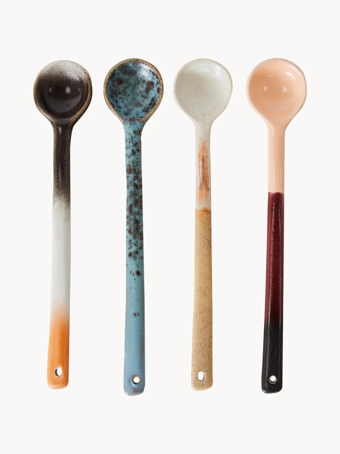 Cubiertos Individuales|Juego De Cubiertos>HKLIVING Cucharas artesanales con esmalte reactivo 70s