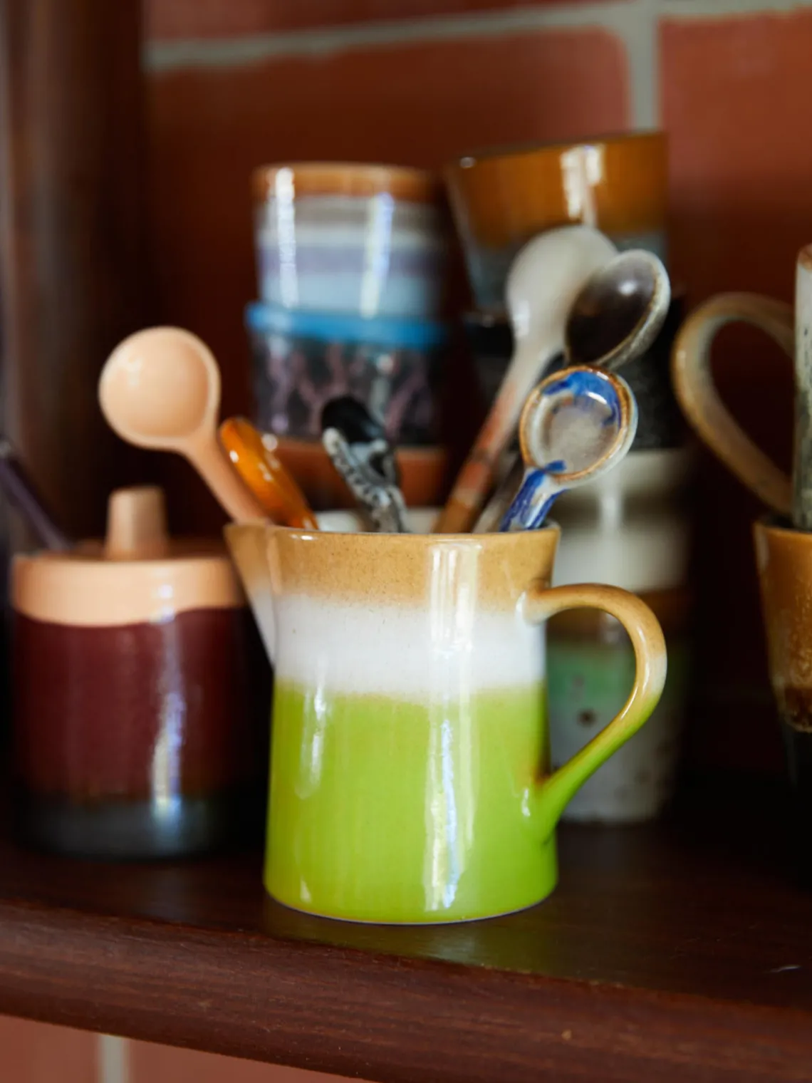 Cubiertos Individuales|Juego De Cubiertos>HKLIVING Cucharas artesanales con esmalte reactivo 70s