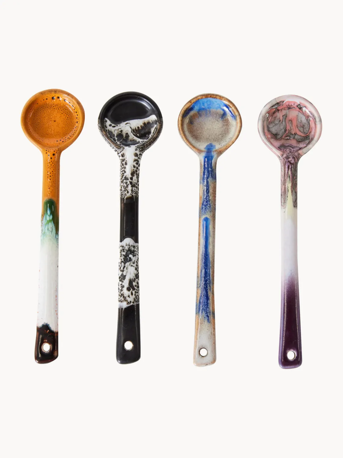 Juego De Cubiertos|Vajillas Completas>HKLIVING Cucharas artesanales con esmalte reactivo 70s