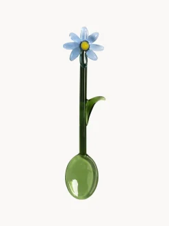 Cubiertos Individuales|Juego De Cubiertos>&k Amsterdam Cucharas artesanales de vidrio borosilicato Flora, 2 uds. Verde oscuro, azul, amarillo