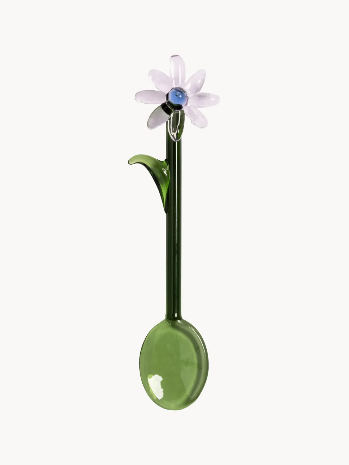 Cubiertos Individuales|Juego De Cubiertos>&k Amsterdam Cucharas artesanales de vidrio borosilicato Flora, 2 uds. Verde oscuro, lila, azul