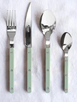 Cubiertos Individuales|Juego De Cubiertos>Sabre Paris Cucharita de acero inoxidable Bistrot Verde salvia, plateado