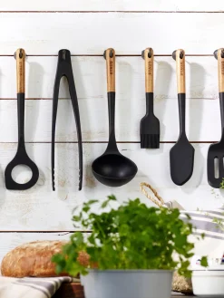 Artículos De Cocina|Utensilios De Cocina>Staub Cucharón con madera de acacia Cook Negro, madera clara