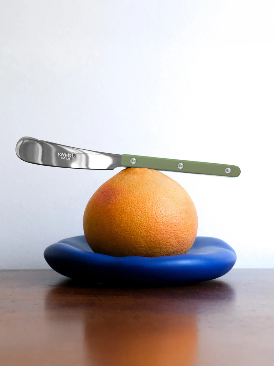 Cubiertos Individuales|Juego De Cubiertos>Sabre Paris Cuchillo de mantequilla de acero inoxidable Bistrot Verde salvia, plateado