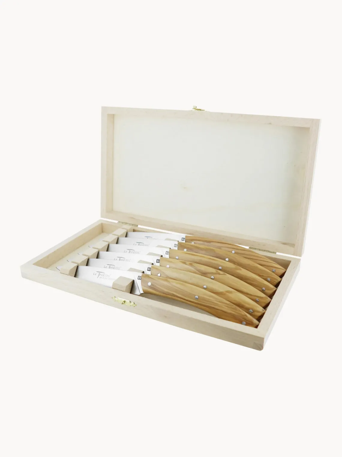 New Cuchillos de mesa artesanales satinados Le Thiers Elegance, 6 uds. Cuchillos De Cocina Y Bloques|Cuchillos De Cocina